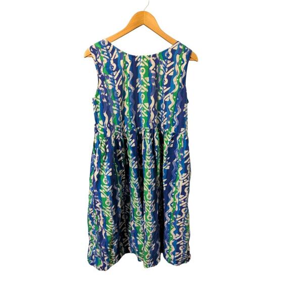 Vintage Marshall Fields 80s Art To Wear Button Front Sleeveless Dress Large G - Picture 3 of 10